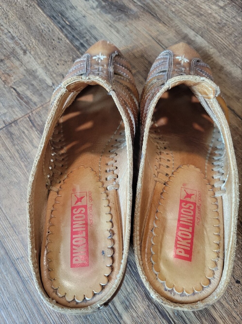 Pikolinos Tan Brown Slip On Clog Kitten Heel Sandals - Picture 5 of 9